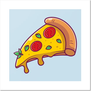 Flying Slice Of Pizza Posters and Art